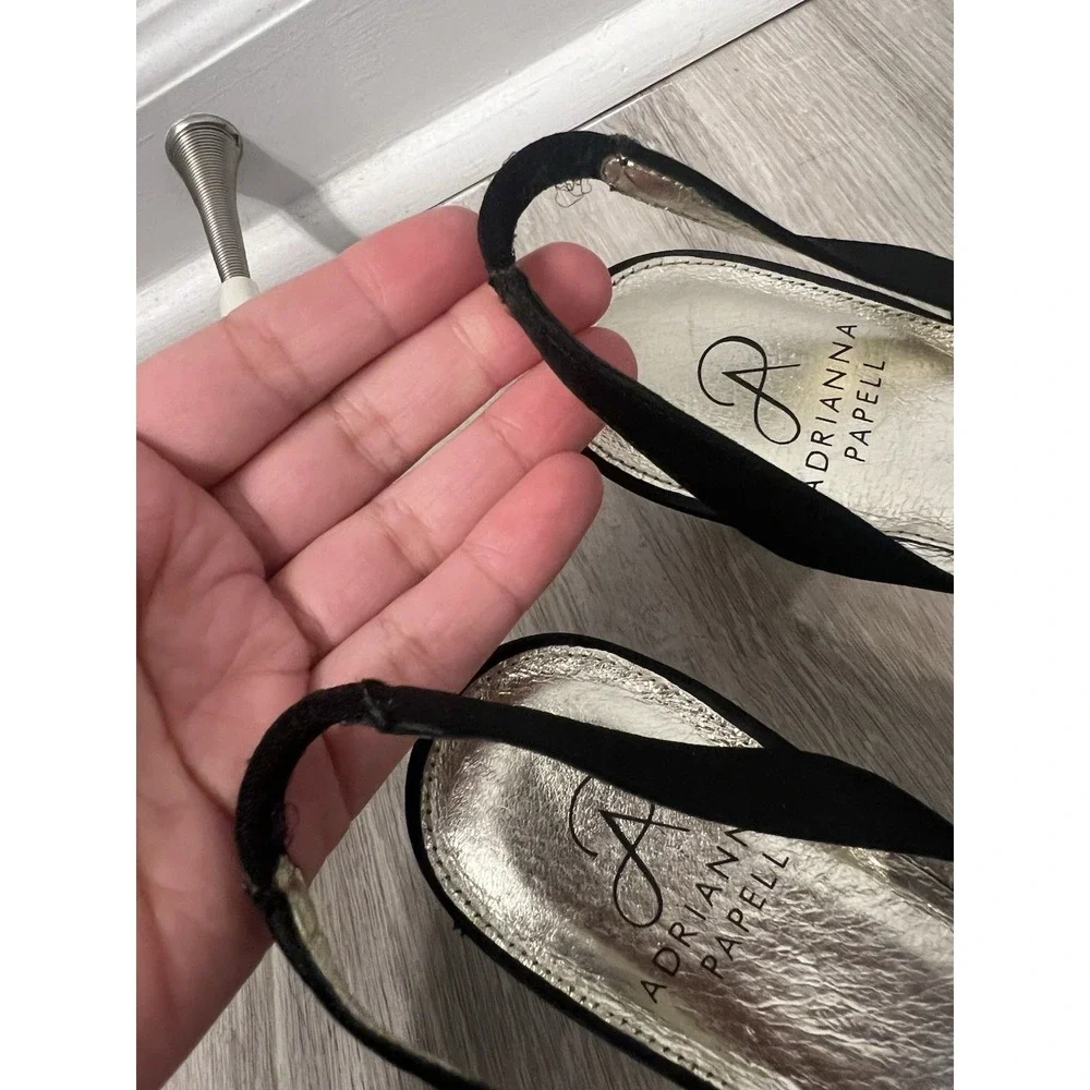 $129 Adrianna Papell Women's Black Hanah Mesh Slingback Sandal Shoe Size US‎ 10M